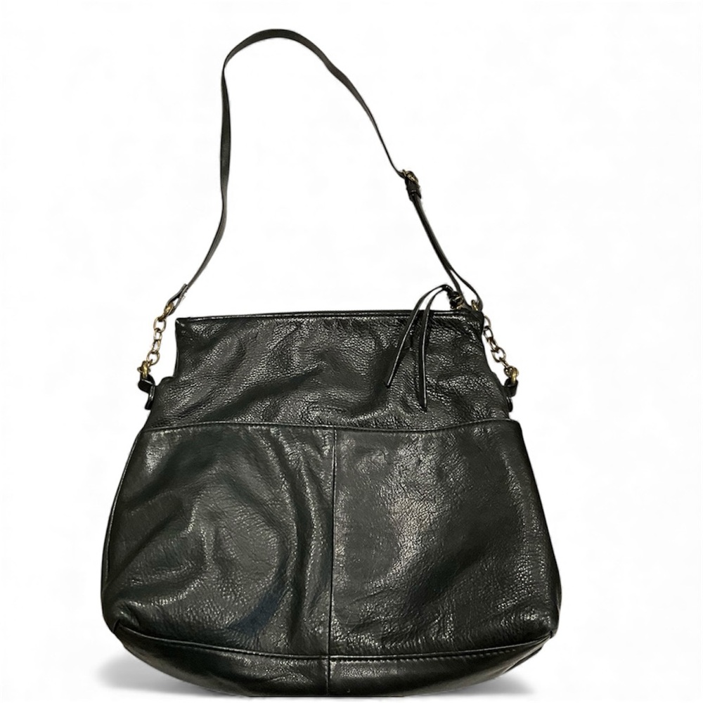 Margot Black Leather Shoulder Crossbody Bag Purse